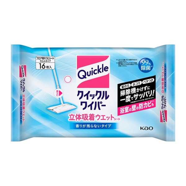 クイックルワイパー　立体吸着ウエットシート　ストロング　大容量パック48枚入り×4個(ケース売り) Amazon | 【大容量】クイックルワイパー 立体吸着ウエットシート