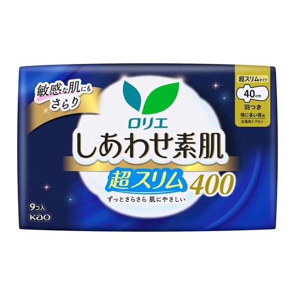 ロリエ しあわせ素肌 ボリュームパック 超スリム 特に多い夜用 40cm 羽