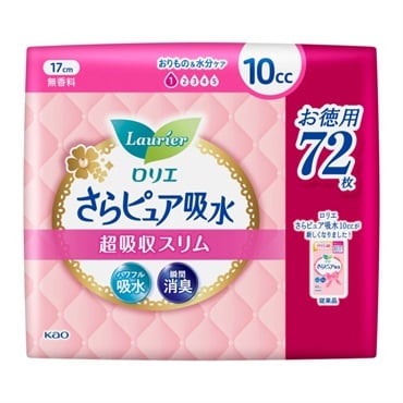 ロリエ さらピュア 吸水超吸収スリム 10cc 無香料 72枚 ロリエ Laurier 花王