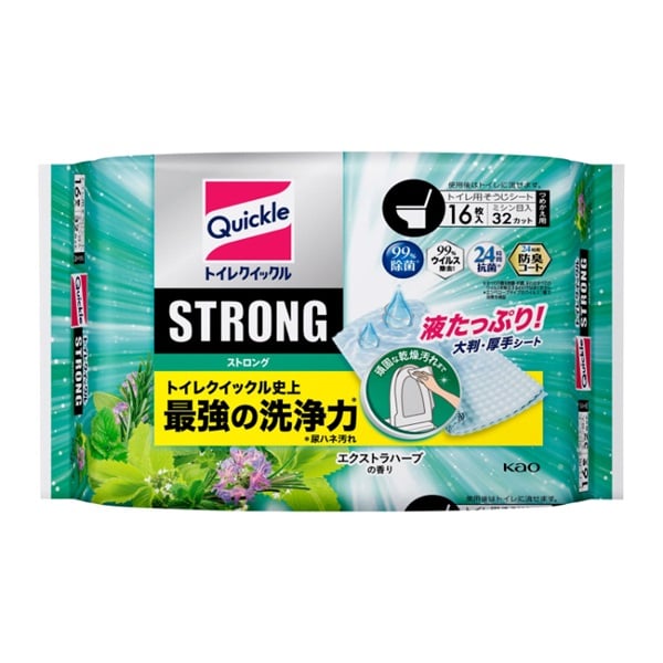 トイレクイックル ストロング 替え 16枚 クイックル Quickle 花王(エクストラハーブ)