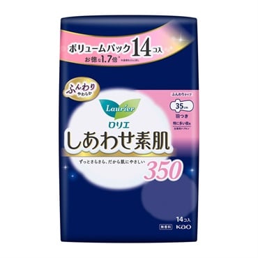 ロリエ しあわせ素肌 ボリュームパック ロリエ Laurier 花王 【医薬部外品】(特に多い夜用35cm 羽つき 14個)