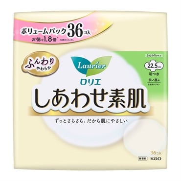 ロリエ しあわせ素肌 ボリュームパック ロリエ Laurier 花王 【医薬部外品】(多い昼用22.5cm 羽つき 36個)
