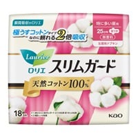 ロリエ スリムガード 天然コットン 100パーセント ロリエ Laurier 花王 【医薬部外品】(特に多い昼用 18コ入)