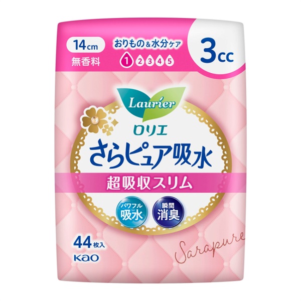 ロリエ さらピュア 吸水超吸収スリム 3cc ロリエ Laurier 花王(無香料)