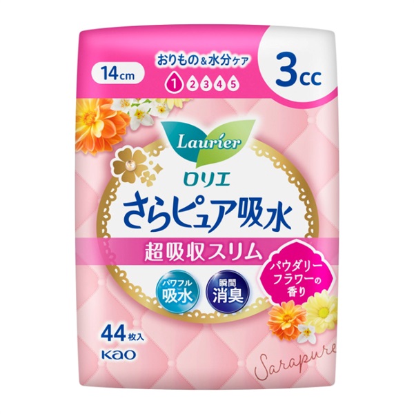 ロリエ さらピュア 吸水超吸収スリム 3cc ロリエ Laurier 花王(パウダリーフラワーの香り)