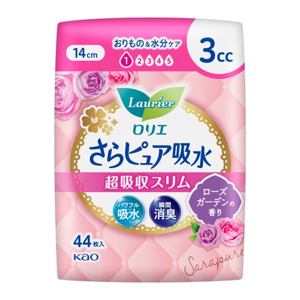 ロリエ さらピュア 吸水超吸収スリム 3cc ロリエ Laurier 花王(ローズガーデンの香り)