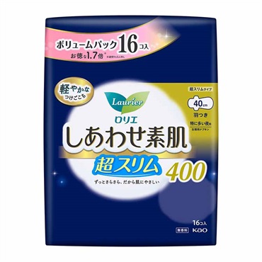 ロリエ しあわせ素肌 ボリュームパック 超スリム 特に多い夜用 40cm 羽