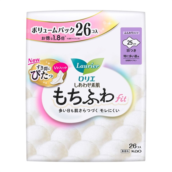 ロリエ しあわせ素肌 もちふわｆｉｔ 特に多い昼用２５ｃｍ 羽つき ２６個(26個)
