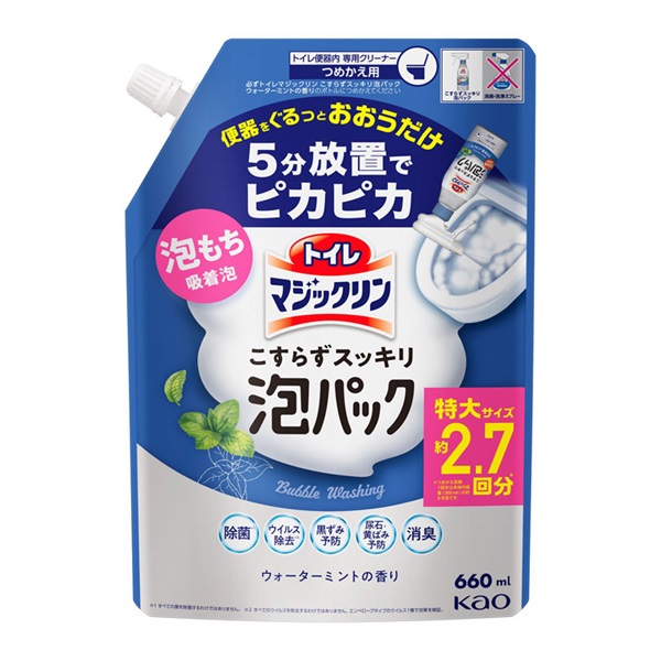 トイレマジックリン こすらずスッキリ泡パック ウォーターミントの香り つめかえ用 ６６０ｍｌ(660ml)