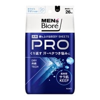 メンズビオレ 顔もふける ボディシート PRO 26枚 花王(ホワイトサボンの香り)