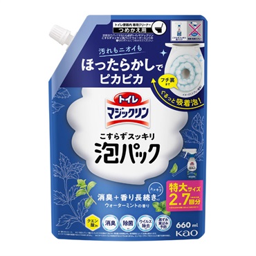トイレマジックリン こすらずスッキリ泡パック つめかえ用 660ml 花王(ウォーターミントの香り)