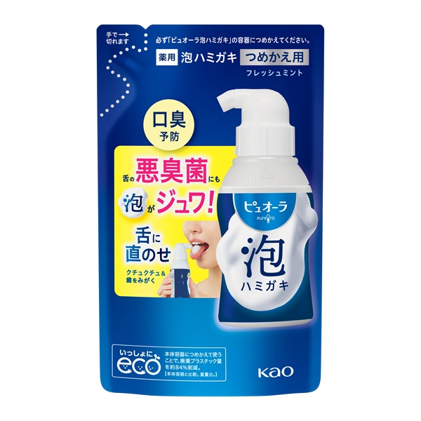 ピュオーラ 泡ハミガキ フレッシュミント つめかえ用 100ml pureOra 花王 【医薬部外品】(つめかえ用)