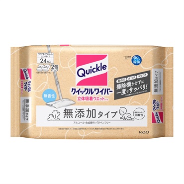 クイックルワイパー 立体吸着ウエットシート 無添加タイプ 24枚入