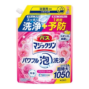 バスマジックリン パワフル泡洗浄 つめかえ用 1050ml(アロマローズの香り)