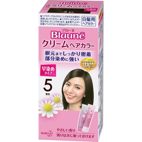 ブローネ クリームヘアカラー 1剤40g 2剤40g ブローネ Blaune 花王 【医薬部外品】(5栗色)