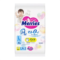 メリーズ ずっと肌さらエアスルー パンツ Lサイズ 4枚 紙おむつ