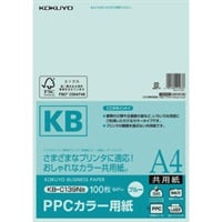 PPCカラー用紙 共用紙 FSC認証 A4 100枚(KB‐C139NB/青)
