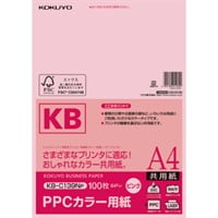 PPCカラー用紙 共用紙 FSC認証 A4 100枚(KB‐C139NP/ピンク)