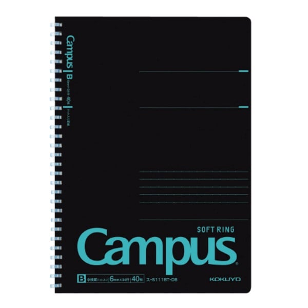 キャンパスソフトリングドットブラックカラー 40枚 B5 | イオン
