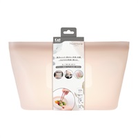 シリコーンバッグ1000ml 保存容器 自立型(ベージュグレー)
