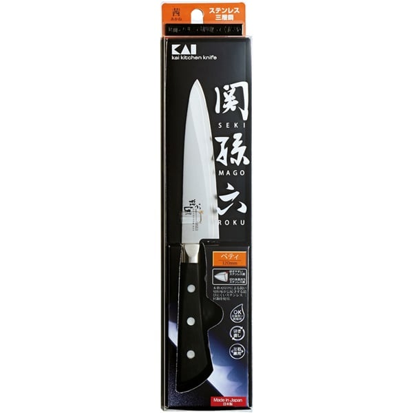 銀巻 黒水牛角 ペティ4寸 スタビライズドウッド八角柄 ペティ120 包丁柄 スタビライズドウッド 黒水牛角 ☆ 銀巻 ペティナイフ120 ペティ