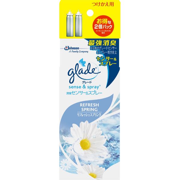 グレード 消臭センサー&スプレー リフレッシュスプリング つけかえ用 18ml×2個 グレード glade ジョンソン(4901609015395)