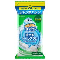 ジョンソン スクラビングバブル 流せるトイレブラシ 替え(フローラルソープ 24個)