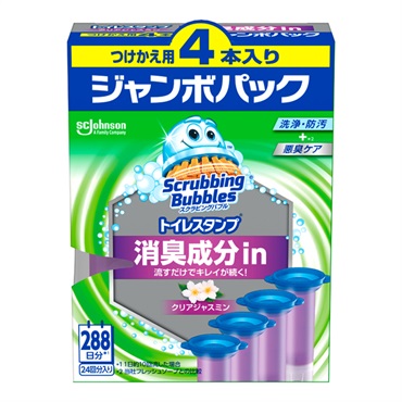 スクラビングバブル トイレスタンプ消臭成分in クリアジャスミン つけかえ用 38g×4本 Scrubbing Bubbles ジョンソン