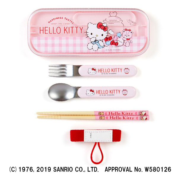 キティちゃん 箸・スプーンセット ハローキティ ベルト付きランチトリオ（CANDY）お箸 スプーン