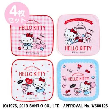 ハローキティ プチ タオル 4枚セット（CANDY） 4901610589304
