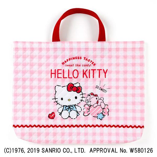 超ゲキレア希少 ハローキティvivi tix スパンコールワンピ ハローキティ キルト 手さげ バッグ(CANDY