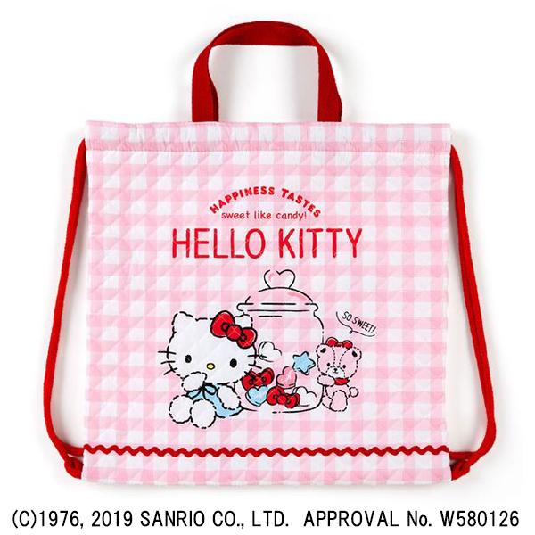 ハローキティ キルト 手紐 巾着（CANDY） 4901610644256