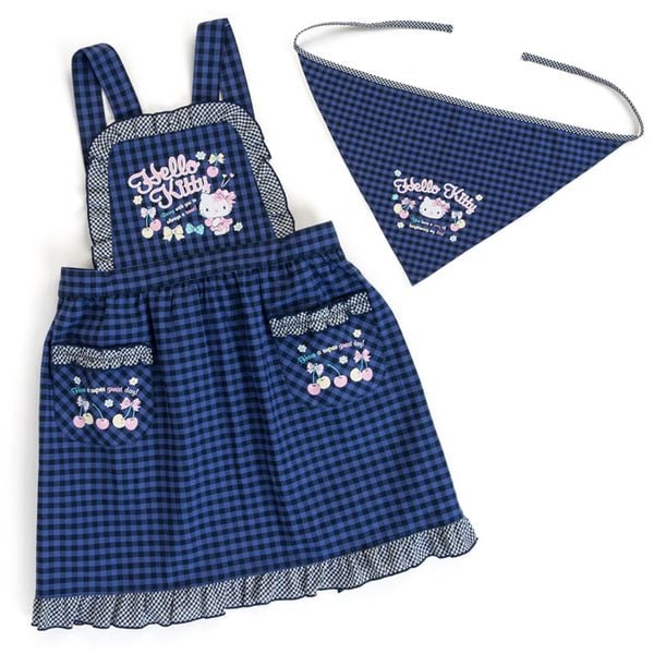 ハローキティ エプロン（チェック）110 4901610842188 ランチグッズ