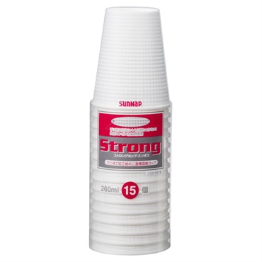 ストロングカップ エンボス 260ml 15個 サンナップ