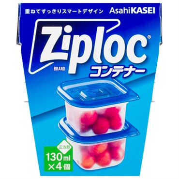 ジップロック コンテナー 正方形 130ml 4個 ジップロック Ziploc