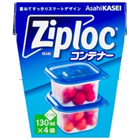 ジップロック コンテナー 正方形 130ml 4個 ジップロック Ziploc 旭化成ホームプロダクツ(130ml×4個)