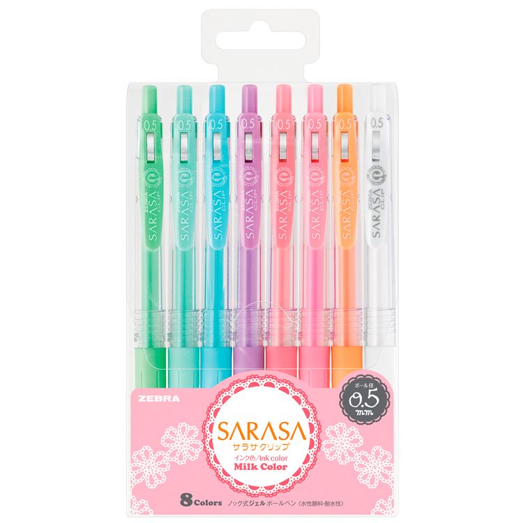 ブルーローズページイオンゲル＆クリア ゼブラ サラサ SARASA カラーペン 0.5 ゲルインク 水性 中字