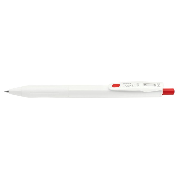 サラサ R ゲルインクボールペン(白/赤-0.4mm)