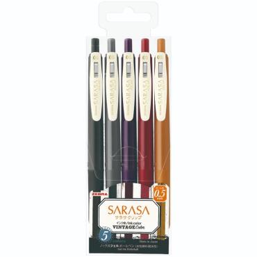 ゼブラ サラサ SARASA 水性 カラーペン 0.5 ビンテージ 5色セット 中字