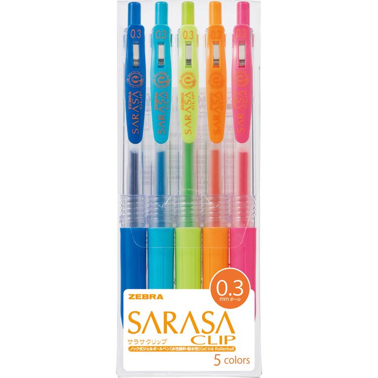 ゼブラ サラサ SARASA カラーペン 0.3 5色セット ゲルインク