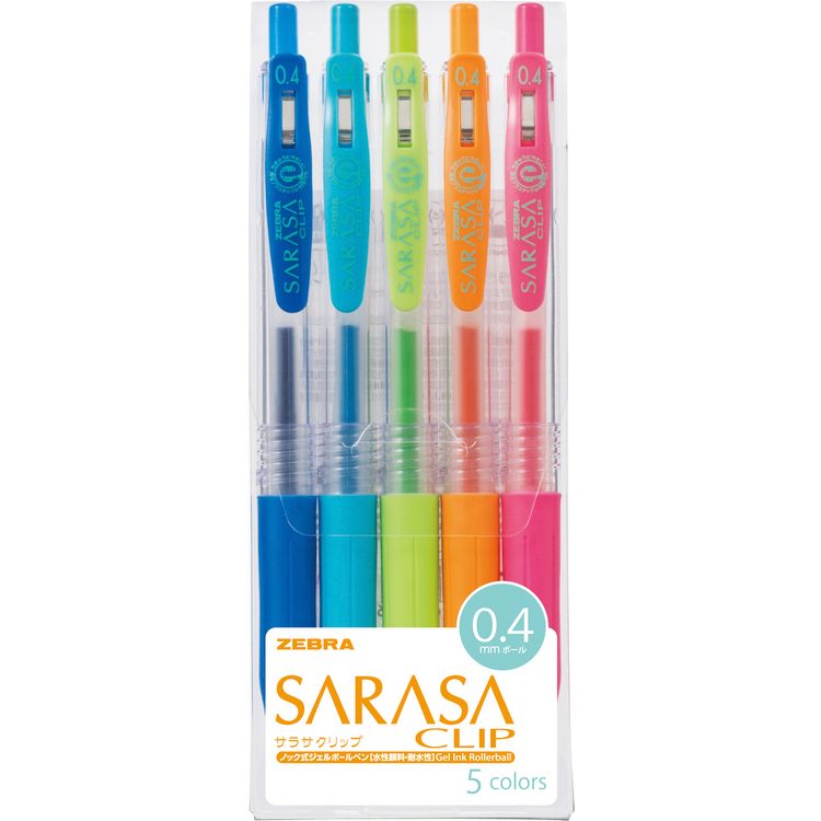 ゼブラ サラサ SARASA 水性 カラーペン 0.4 5色セット 細字 | イオン