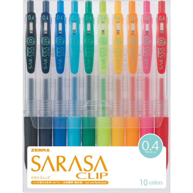 ゼブラ サラサ SARASA 水性 カラーペン 0.4 10色セット 細字