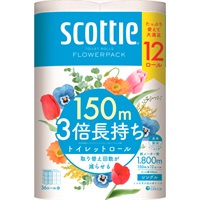 スコッティ フラワーパック 3倍長持ちシングル 150m12ロール スコッティ scottie 日本製紙クレシア(150m12ロール)
