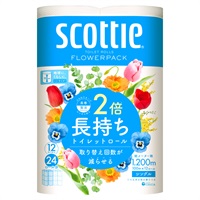 スコッティ フラワーパック 2倍巻き シングル 100m12ロール スコッティ scottie 日本製紙クレシア(12ロール)