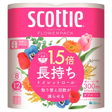 スコッティ フラワーパック 1.5倍長持ち ダブル 37.5m8ロール スコッティ scottie 日本製紙クレシア