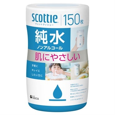 スコッティ ウェットティシュー 純水ノンアルコール 150枚 scottie 日本製紙クレシア