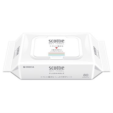 スコッティ ウェットティシュー 流せるウェット 純水 ふた付き 80枚 スコッティ scottie 日本製紙クレシア