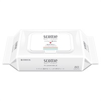 スコッティ ウェットティシュー 流せるウェット 純水 ふた付き 80枚 スコッティ scottie 日本製紙クレシア(80枚)