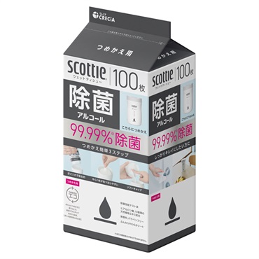 スコッティ ウェットティシュー つめかえ用 100枚 scottie 日本製紙クレシア