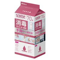 スコッティ ウェットティシュー 消毒アルコール つめかえ用 70枚 scottie 日本製紙クレシア(70枚)